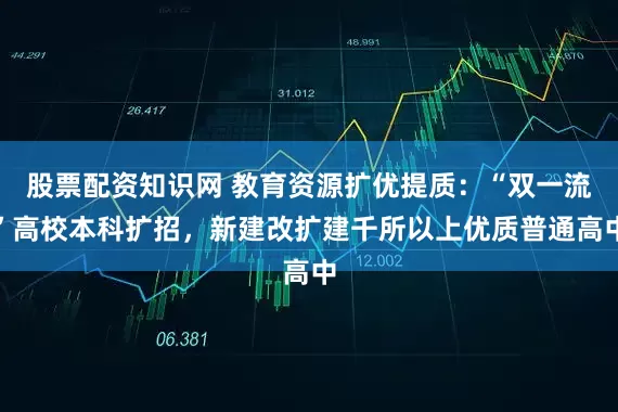 股票配资知识网 教育资源扩优提质：“双一流”高校本科扩招，新建改扩建千所以上优质普通高中
