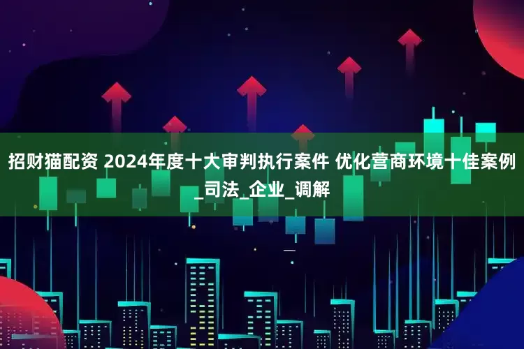 招财猫配资 2024年度十大审判执行案件 优化营商环境十佳案例_司法_企业_调解