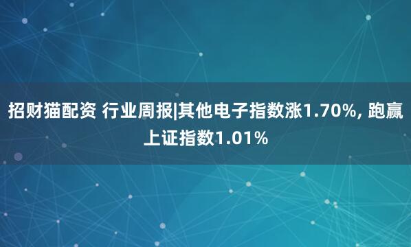 招财猫配资 行业周报|其他电子指数涨1.70%, 跑赢上证指数1.01%